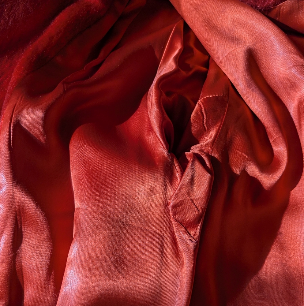 Vintage Red Women's Coat with Large Buttons, late 60s-70s. - Picture 14 of 15